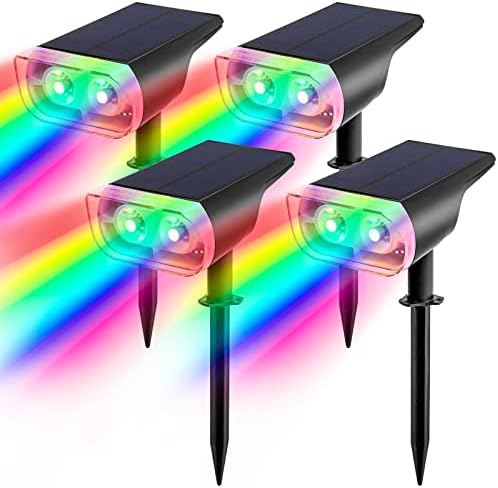Vanjska solarna reflektorska svjetla za promjenu boje, 9 načina osvjetljenja, 38 LED dioda, vanjska solarna svjetla Vodootporna, Automatsko
