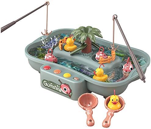 Lovan Voda koja cirkulira ploču za ribolovne igre igra se set s 3 patke, 3 ribe, 2 vodene točke i 2 ribarska stupa, elektronički ribolov