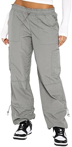 Ženske teretne hlače s niskim strukom ležerna čvrsta boja harajuku vintage y2k nisko uspon Baggy jogger opuštene cinch hlače