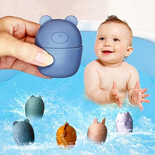 Petite Bee - Silikonske igračke za kupanje Squirt Animals Montessori za dijete za bebe | Jednostavna za čišćenje, igračka za bazen,