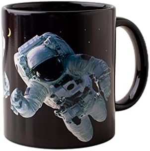 Astronaut Color Promjena šalice-12 oz, osjetljiva na toplinu, keramička šalica-magična šalica za kavu-magične šalice za pijenje-hladni