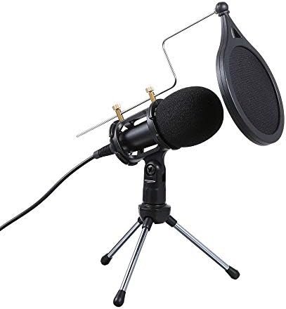 ZPLJ Stands Wired Condenser Microphone Audio 3,5 mm Studio Mic Vokalno snimanje KTV Karaoke Mic sa stajalicom za PC telefon Microphone