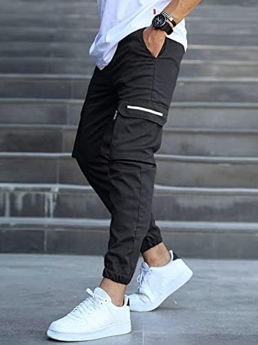 Gorglitter Muške vrećaste teretne hlače jogeri struka struka za vježbanje zaklopke džepne odjeće za staze hlače