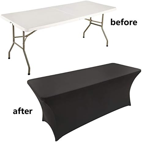 LZY Spandex stol pokrivača od 6 stopa, prekrivači za stol za rastezanje/opremljeni za stol od 6 stopa, pravokutni spandex stol za stol