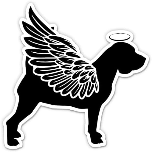 Memorijalne naljepnice za pse Beagle Angel - 2 naljepnice od 3 - vodootporni vinil za automobil, telefon, boca vode, laptop - u naljepnicama