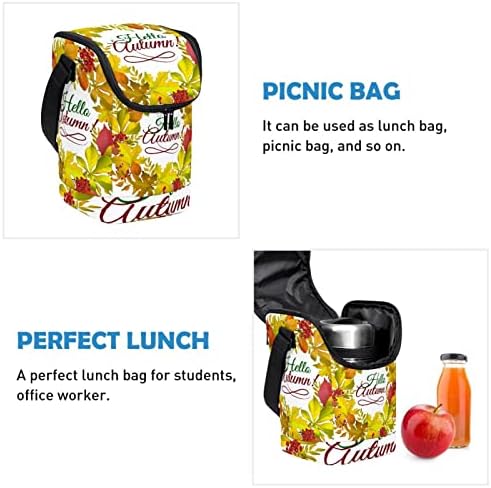Kutija za ručak za žene, kutija za ručak za muškarce, mala torba za ručak, uzorak javorovog lišća zdravo jesen