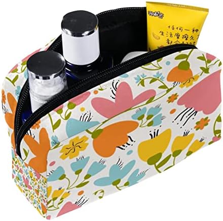 Viseća toaletna torba za putovanja, prijenosni organizator šminke, kozmetički držač za set četkica, cvjetni crtani proljetni cvijet