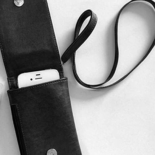 Riblje kosti mewing životinjski crtani telefon torbica za novčanik viseće mobilne vrećice crni džep