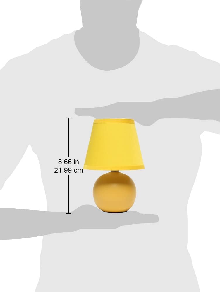 Jednostavni dizajn LT2008-ILW-2PK Mini keramički globus Stol Stol Svjetiljka 2 pakiranje set, žuta