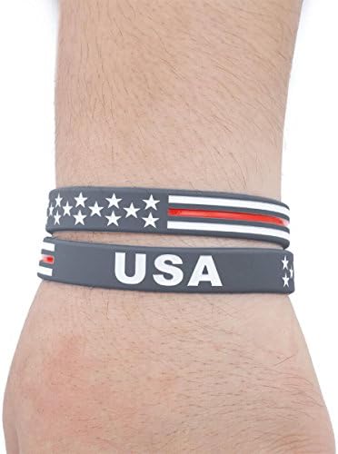 Snaga vjere SAD-a tanka crvena linija narukvica s američkom zastavom narukvice od silikonske gume amerikanizam Partriotski duh Sportski
