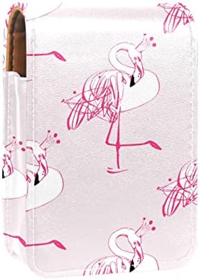 Ružičasta skica $ $ kožna torbica za ruž za usne s ogledalom Mini Kozmetička Torbica za svakodnevnu šminku