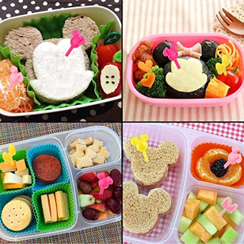 Setovi za jelo s mišjom glavom za djecu 20kom mini mašne za voće za malu djecu slatke Bento vilice za ukrašavanje kutija za ručak pribor