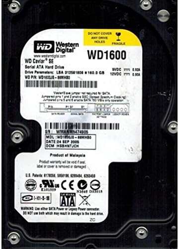 Western Digital WD1600JS-40MVB1 160GB DCM: HSBANTJCH