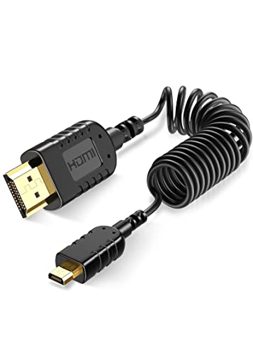 Uvlačivi mikro HDMI u HDMI kabel, HDMI do Micro HDMI namotanog kabela, 4K@60Hz Fleksibilni mikro HDMI kabel za Gimbal, GoPro Hero 7/6/3+,