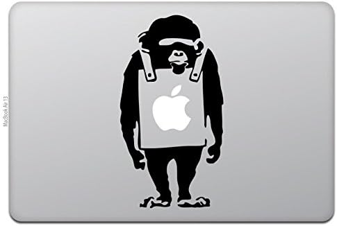 Wolfing MacBook Art naljepnica naljepnica kože Banksy Monkey Black 15 086
