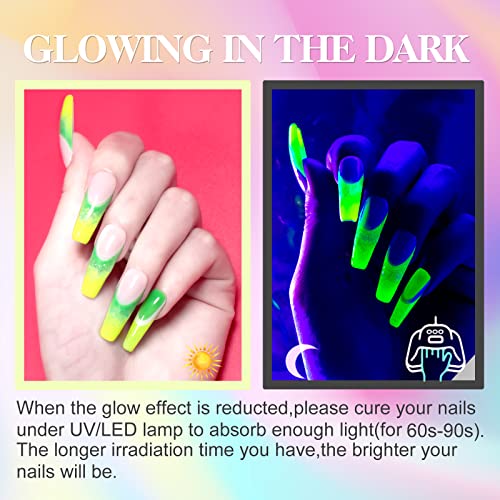 6pcs 10ml neonski lak za nokte u boji luminiscentni UV Gel lak s efektom fluorescentnog sjaja set UV gel lakova s naljepnicom za nokte