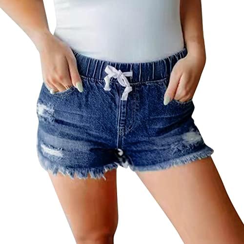 Traper kratke hlače žene od 5 inčnih rastezljivih sirovih bermuda kratke hlače zip up ravna noga Juniori vruće jean kratke hlače s