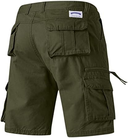 Muške kratke hlače muške ljetne Ležerne kratke hlače obične Ležerne ravne teretne kratke hlače s džepovima na kopčanje muške lanene