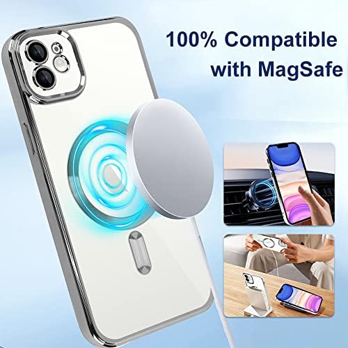 Ziye magnetska futrola za slučaj iPhone 11 [kompatibilno s magsafe] zaštitnicom za zaštitu od kamere luksuzni poklopac za žene muškarce
