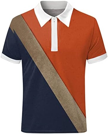 HDDK Summer Polo majice za muške, 2022. Novi muški patentni zatvarač golf vrhovi kratkih rukava Blok u boji patchwork casual majica