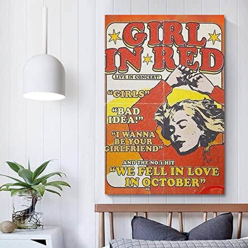 Baobaoshu djevojka u crvenom plakatu pjevačica vintage plakat ukrasna slika platna platnena plakata i umjetnička slika tisak moderni