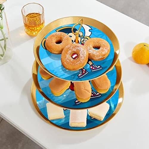 3 slojeva za deserte stalak za cupcake voćni tanjur plastika za posluživanje zaslona za vjenčanje za rođendan dječji tuš čajanke ukrasi