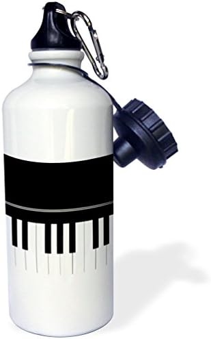 3Drose Piano tipkovnica crno -bijele ključeve glazbeni dizajn, pijanistički glazbeni player i glazbeni pokloni Sportska boca vode,