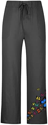 Muškarci pamučne lanene hlače Summer Elastic struk labavi džepovi hlače ležerne lagane opuštene hlače