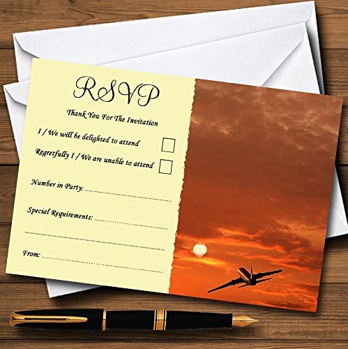 Avion in the Sky Sunset odlazi u inozemstvo Personalizirane RSVP kartice