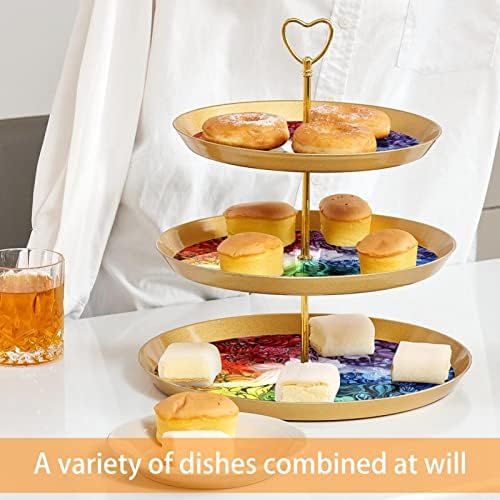 3 sloj toka, vilinska dugačka umjetnička desert toranj, plastični okrugli držač za cupcake za posluživanje za vjenčanje rođendan čajne