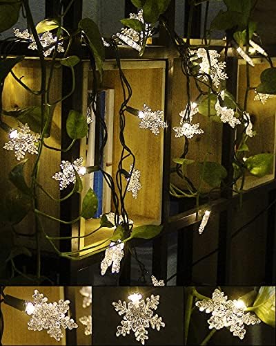 Alitove božićno svjetlo LED snježna pahulja lagano toplo bijelo 24ft 70leds ul na popisu vodootporljivog spojnog bajkovitih lampica