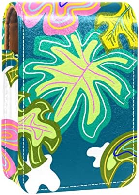 Futrola za ruž za usne s ogledalom slatka prijenosna Kozmetička torbica torbica za šminku, tropsko lišće cvijet Havaji