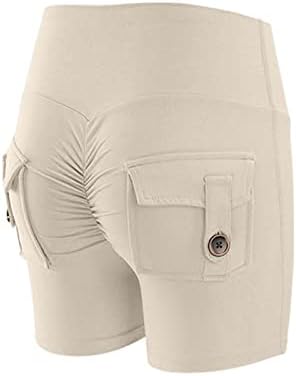 Visoki struk rastezljive joga hlače za žene Ljetne elastične trake za dizanje stražnjice Sportske joge kratke hlače s teretnim džepovima