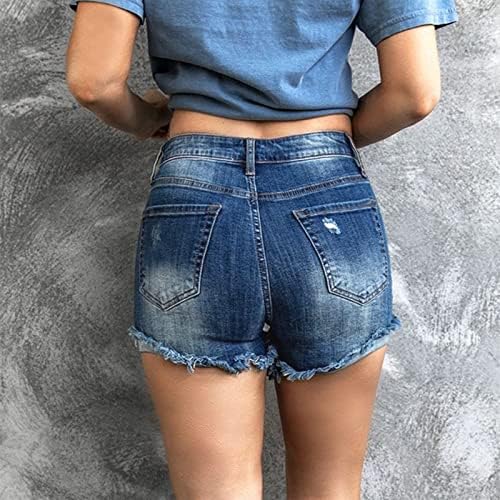 Lariau rastezljive traperice za žene elastičnost kratki klasični plavi džepovi casual mid plus manging traperice hlače hlače
