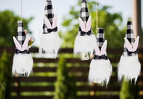5pcs proljetni ukrasi Osvijetljeni zečji gnomi - zečji gnomi plišani skandinavski ukrasi za kućni odmor dekor