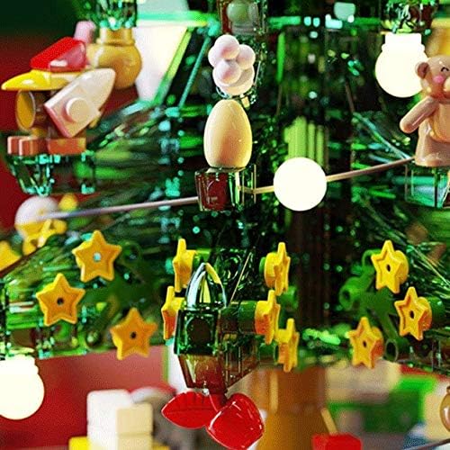 Liuzh rotirajuće božićno drvce Music Box sastavljene građevne blokove božićni božićni ukras poklon glazba kutija