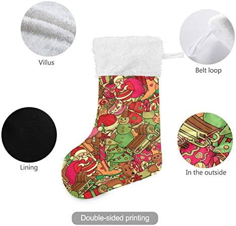 Alaza božićne čarape božićna pozadina1 Klasična personalizirana velika čarapa ukrasa za obiteljsku blagdansku sezonu dekor 1, 17.7