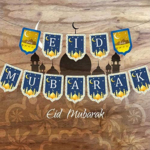 Abaodam Ramadan Bunting Party favorizira Eid Mubarak tiskanje vijenaca za natpise foto rekvizit Povucite izgled zastave Izgled zastava