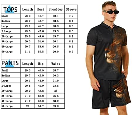 Earlean muški kratki setovi odjeća 2 komada ljetna košulja s kratkim rukavima i kratke hlače Set Casual Sport odijelo