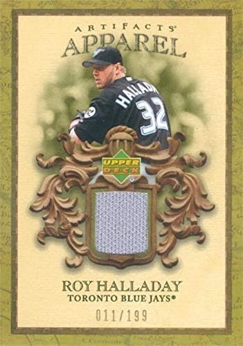Roy Halladay igrač istrošen Jersey Patch Baseball Card 2007 Odjeća za artefakte gornje palube Mlbha LE 11/199 - MLB igra korištena