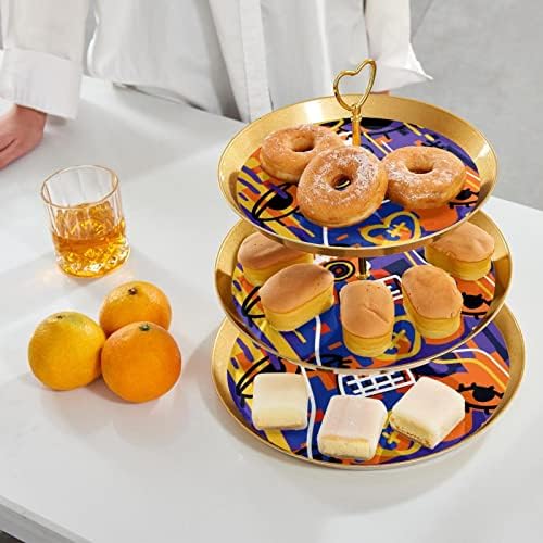 Akvarel 3-sloj držač kolača, desertski stalak, toranj za kolače za čajnu zabavu za rođendanski buffet poslužitelj
