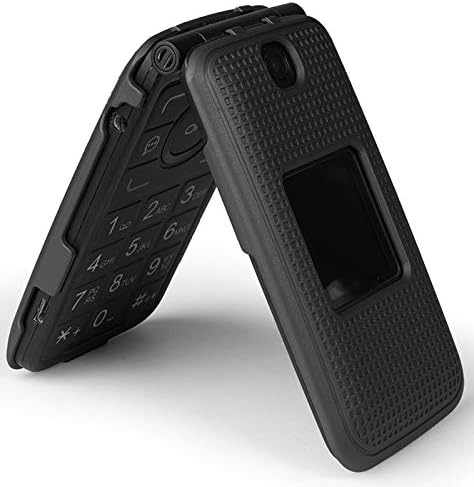 Torbica za mobilni telefon Naked za Alcatel Go Flip V, [crno] Zaštitna torbica-kvačica [Tekstura grid] za Alcatel Go Flip, MyFlip 4G,