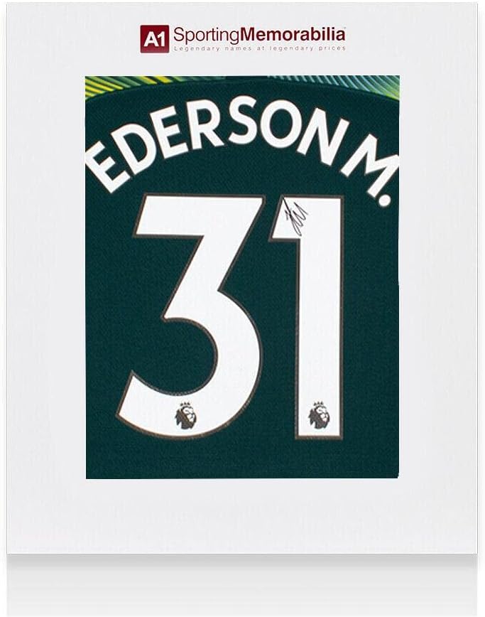 Ederson je potpisao majicu Manchester City - 2019-20, dom, broj 31 - Poklon kutija - Autografirani nogometni dresovi