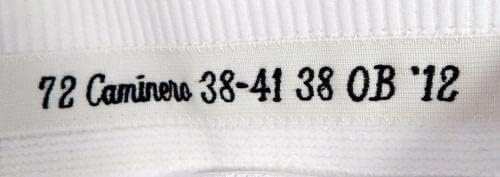 2012 Miami Marlins Arquimedes Caminero 72 Igra Upotrijebljena bijele hlače 38-41-38 611-Igra korištena MLB hlača