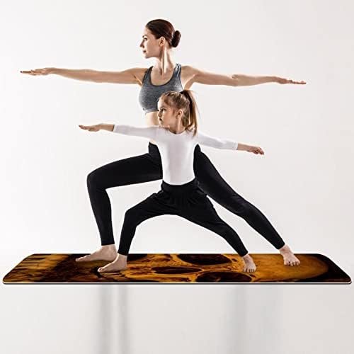 Lubanja smeđa kost dodatna gusta joga prostirka - ekološki prihvatljiva ne klizanja i fitness mat za vježbanje mat za svu vrstu joge,