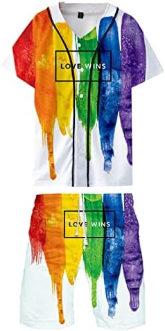LGBT gay ponos thirt muška ljetna sportska odjeća 2 komada set kratke hlače rukave majice i kratke hlače na plaži na plaži