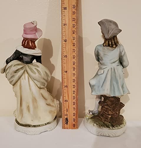 Skup od dvije vintage viktorijanskog lijevog izvedbe u Japanu Kine figurice Norman & Elaine