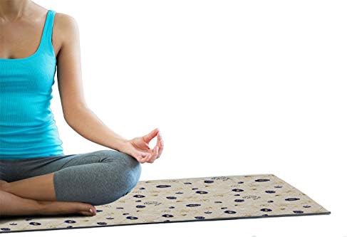 Ambasonne cvjetni ručnik za joga prostirke, nježni cvjetni uzorak obrisa i apstraktni ispis, bez klizanja znoja za upijajući joga pilates