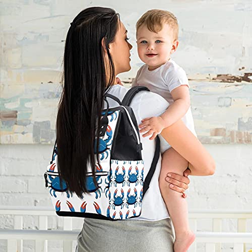 Slatki plavi rakovi uzorak pelena torbica torbi mame ruksak veliki kapacitet pelena vrećica za njegu Putničke torba za njegu bebe