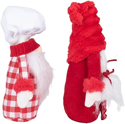 TransPac plišani crveni kabed kuhar gnome par 8 -inčni set tkanine od 2